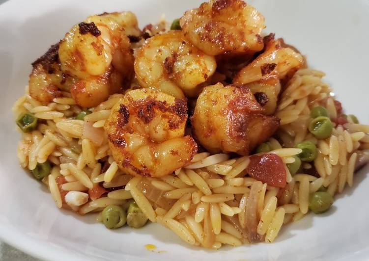 Easiest Way to Make Super Quick Homemade Orzo pasta with shrimp