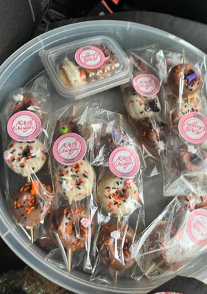 Una foto de Mini donitas versión Halloween