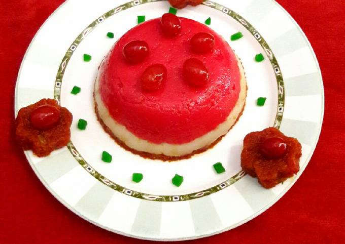 Red Velvet Rava Pudding with Carrot Halwa