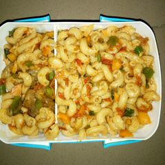 Macaroni with veggies A picture of Macaroni with veggies.