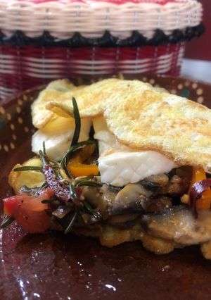 Una foto de Omelette de champiñones
