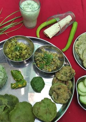 A picture of Green thali.