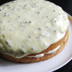 Simple Sponge Cake with Passionfruit Icing A picture of Simple Sponge Cake with Passionfruit Icing.