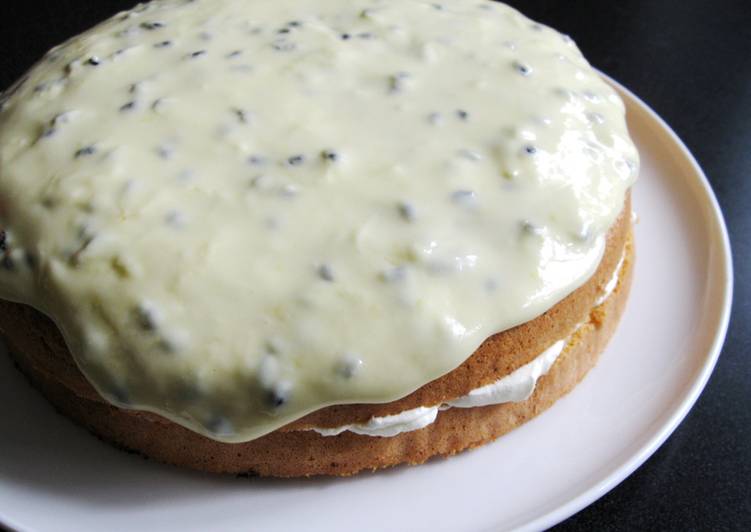 Steps to Prepare Favorite Simple Sponge Cake with Passionfruit Icing