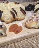 Rosca de reyes con cobertura de amaranto