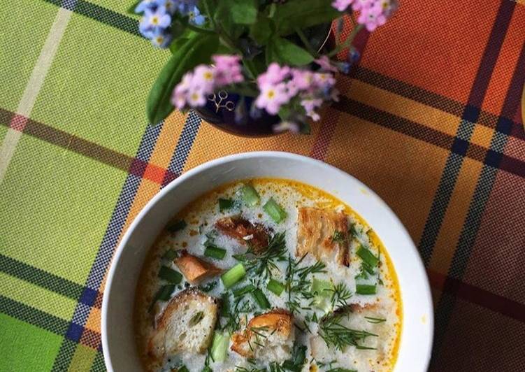 Финская уха с креветками