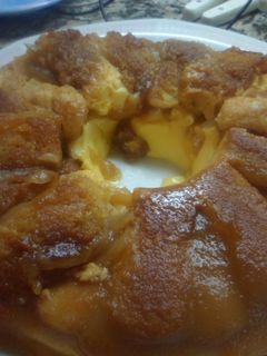 Una foto de Budin de manzanas con flan