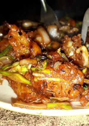 A picture of Dry manchurian.