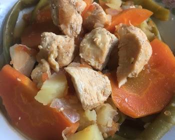 Fresh, Making Recipe Green beans with chicken Delicious