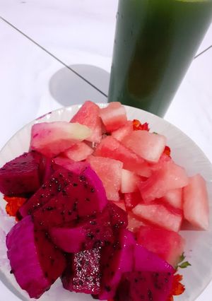 Foto resep Sarapan sehat JSR (Tropical fruits & Green juice)