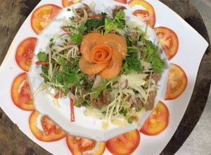Hình của món Gỏi cải mầm bò.