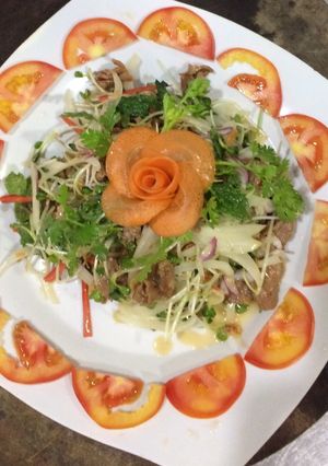 Hình của món Gỏi cải mầm bò.