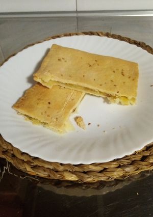 Una foto de Empanada de puerros con queso azul