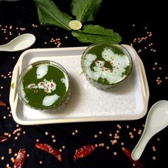 A picture of Broccoli palak soup.