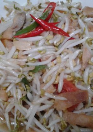 Foto resep Taoge cah ikan asin