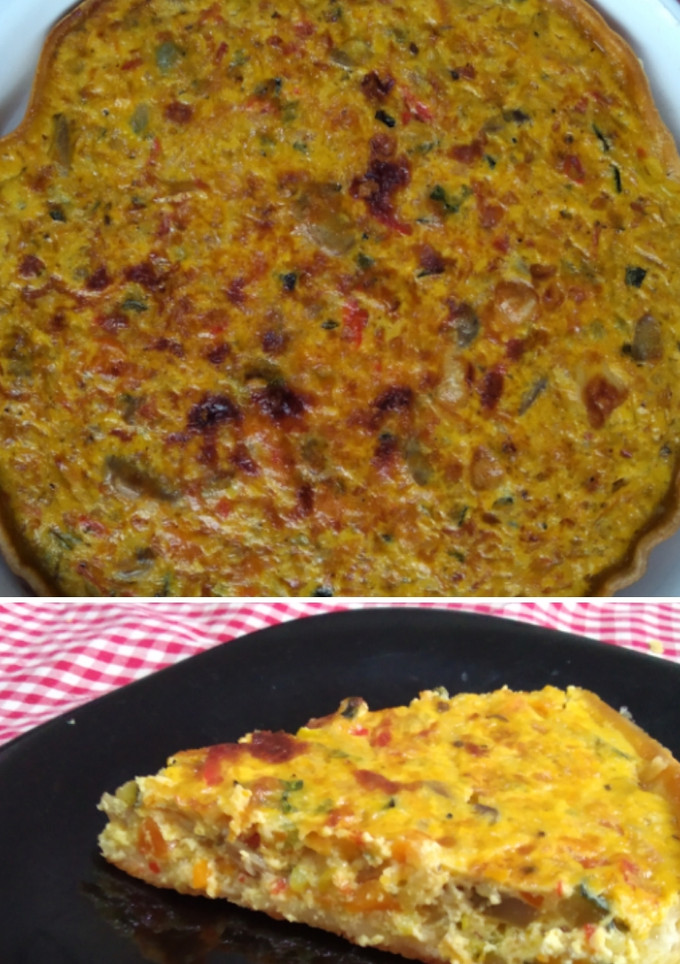 Una foto de Quiche de verduras y queso🥕🌶️🥒🧀