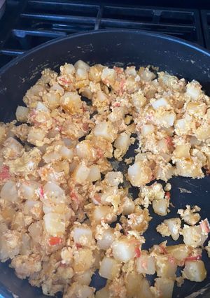 Una foto de Papitas con huevo