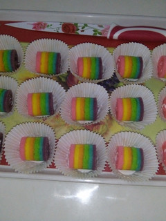 Foto resep Rainbow cake roll mini cantik