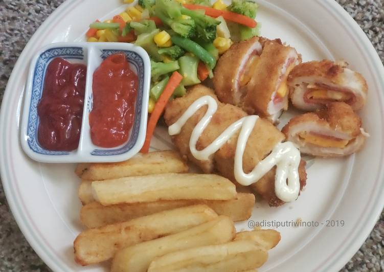 Resep Chicken Cordon Bleu ala kafe Anti Gagal