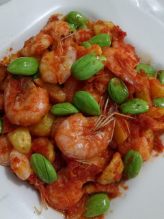 Foto resep Balado Udang Kentang pete