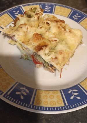 Baconos - brokkolis rakott tészta recept fotója