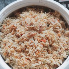 A picture of #soya carrot biryani.
