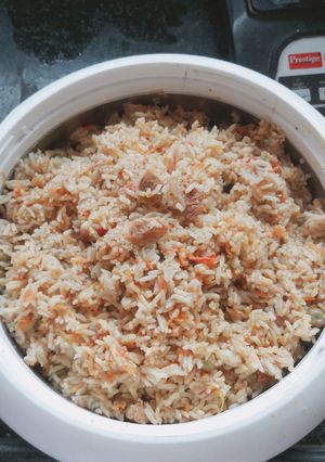 A picture of #soya carrot biryani.