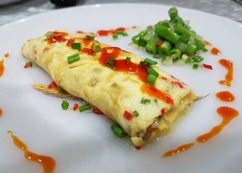 How to Prepare Perfect Student Meal Dadar Omelette with Stir Fry French Beans
