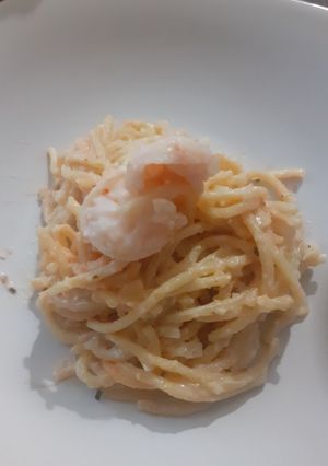 Una foto de Espagueti con camarones