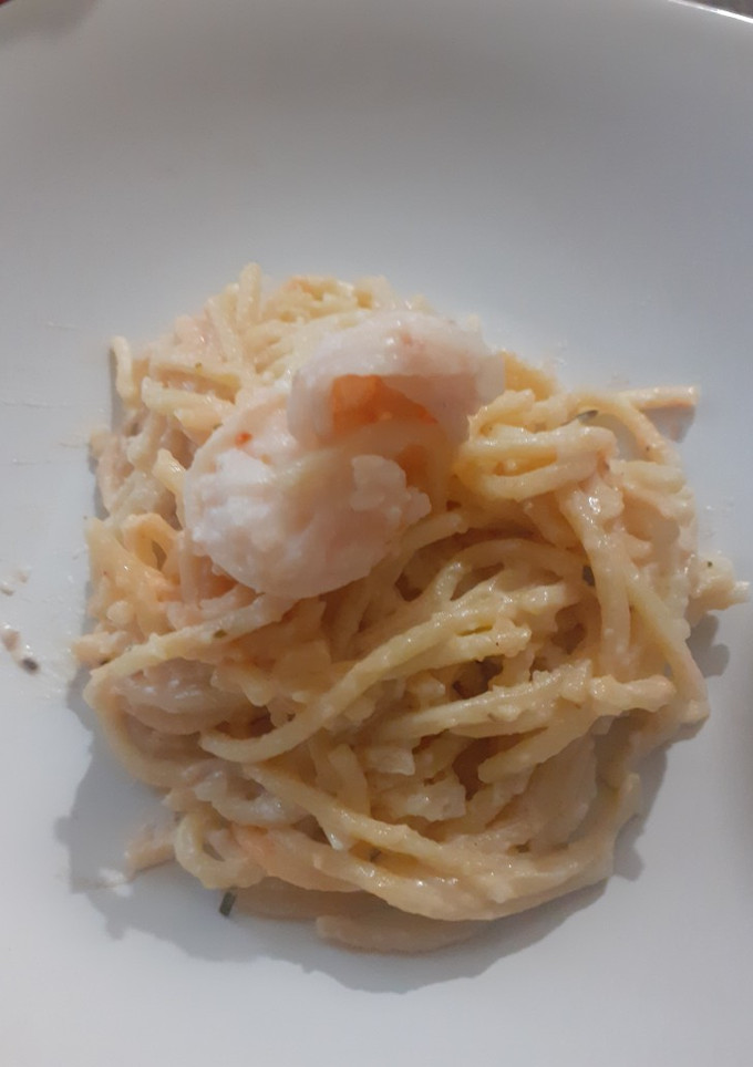 Una foto de Espagueti con camarones