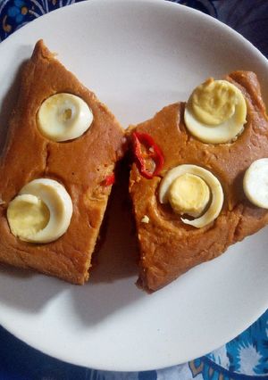 A picture of Baked moi moi.