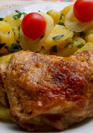 Tepsiben sült fűszeres csirke recept fotója