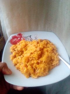 A picture of Rice and Beans (jollof).