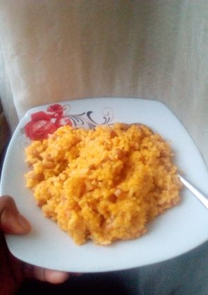 A picture of Rice and Beans (jollof).
