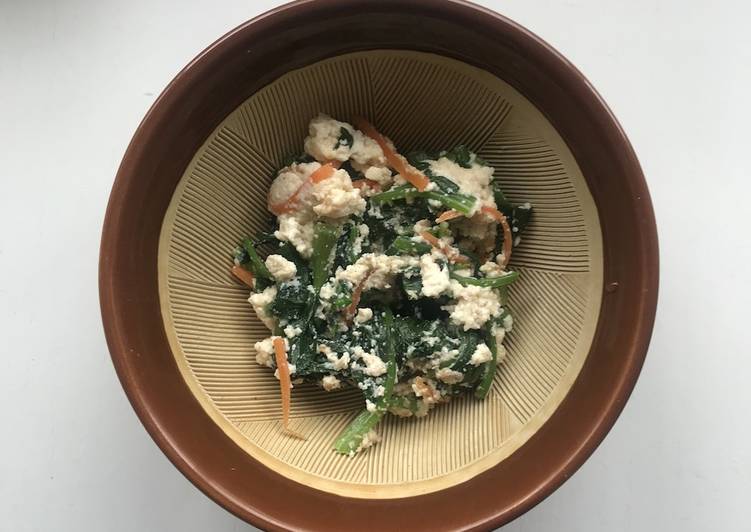 Easiest Way to Make Homemade Spinach Salad with Tofu Dressing (Horenso Shiraae)