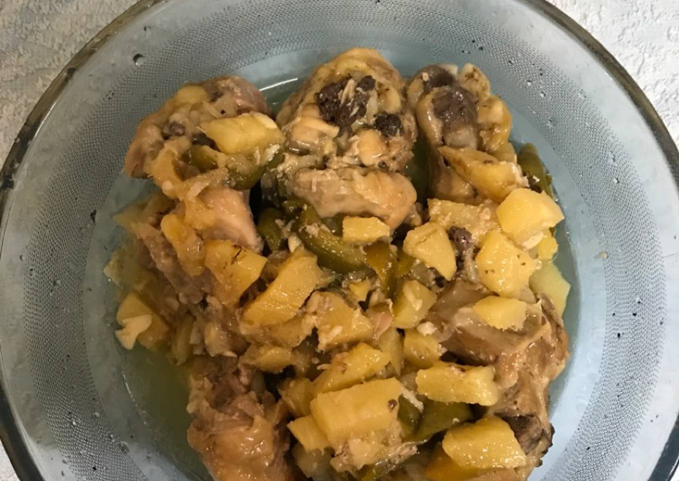 Pollo Borracho con Piña en olla de presión