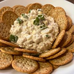 A picture of Deviled chicken spread.