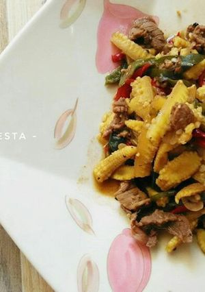 Foto resep Oseng Putren dan Daging Saus Lada Hitam