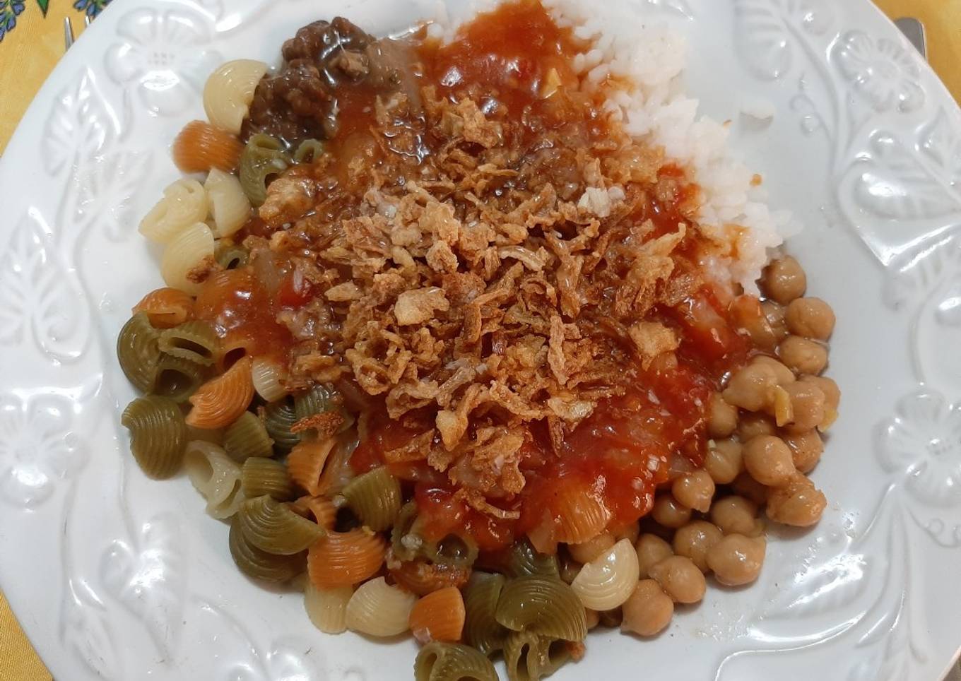 Koshari a mi manera o el completo