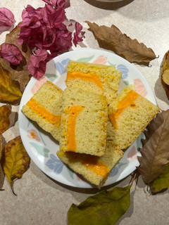 عکسی از دستور کیک اگورا ژاپنی با پنیر چدار Ogura cake with cheddar cheese) 🇯🇵)