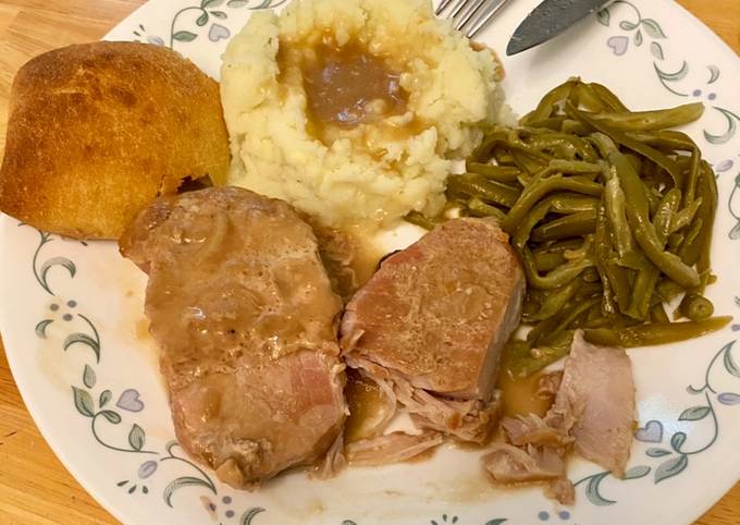 Step-by-Step Guide to Prepare Super Quick Homemade Crockpot Pork Chops with Onion Gravy