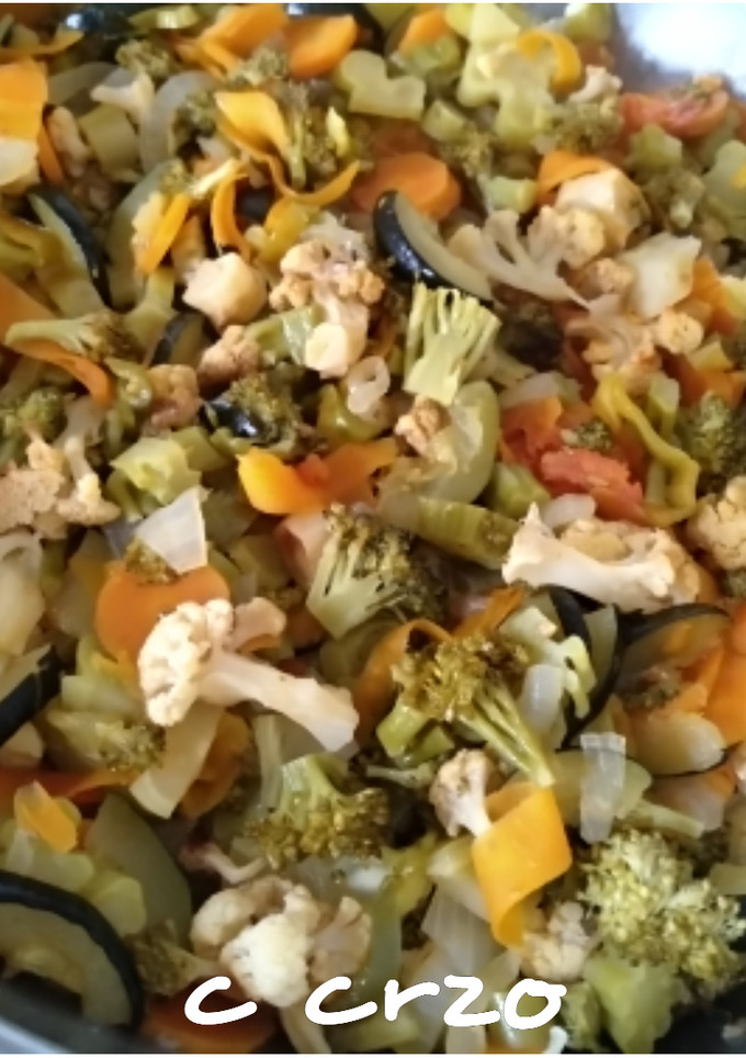 Una foto de Verduras volteadas