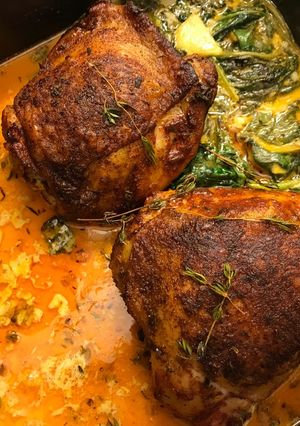 Foto resep Spicy Roasted Chicken with Lemon Butter Sauce