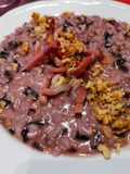 Risotto radicchio, taleggio, speck e noci