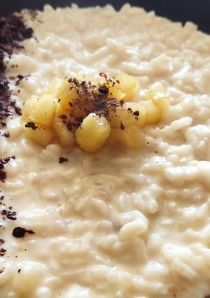 Foto di Risotto cacio, pere e cioccolato