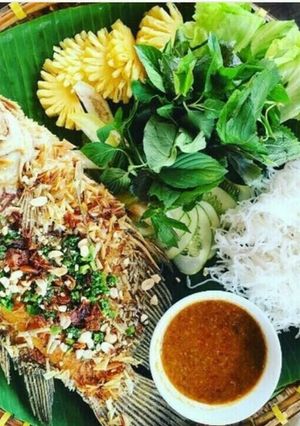 Hình của món Cá tai tượng chiên xù.