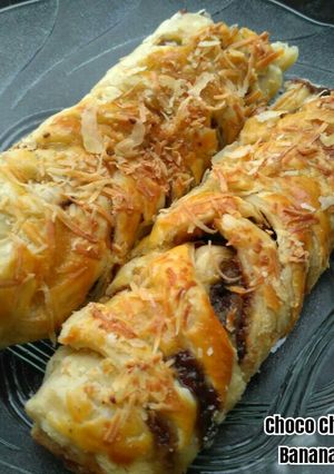 Foto resep Choco Cheese Banana Pastry (Kreasi Puff Pastry)
