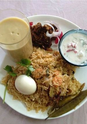 A picture of Yera Briyani /Prawn Briyani classic.