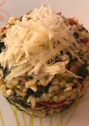Una foto de Risotto de espinacas rápido