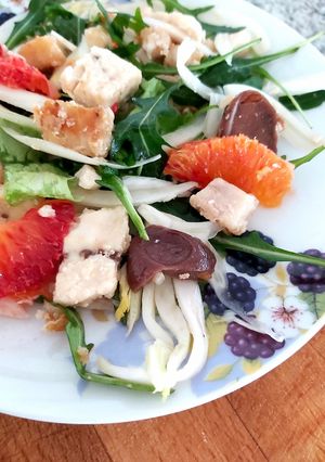 A picture of Swordfish Salad with Fennel and Oranges.